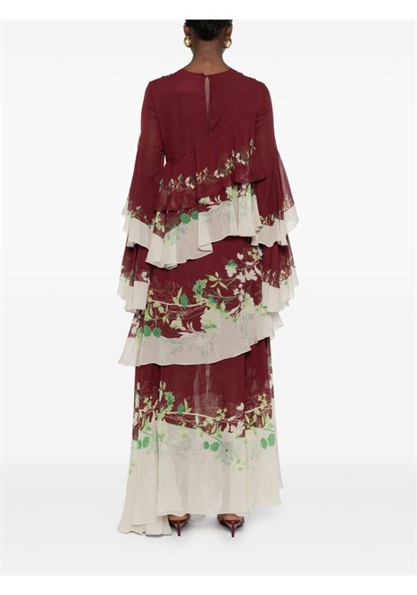 Abito Naiad a fiori in bordeaux La double j - donna LA DOUBLE J | DRE0858RE02